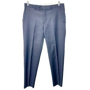 LAUREN RALPH LAUREN Pants Mens 34x30 Gray Plaid Wool Blend Dress Pants